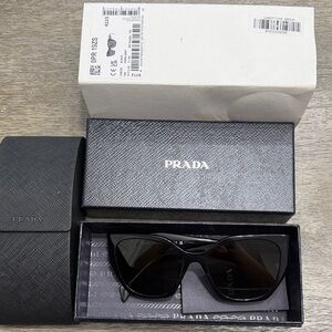Prada Black Cat-Eye Sunglasses with Dark Lenses